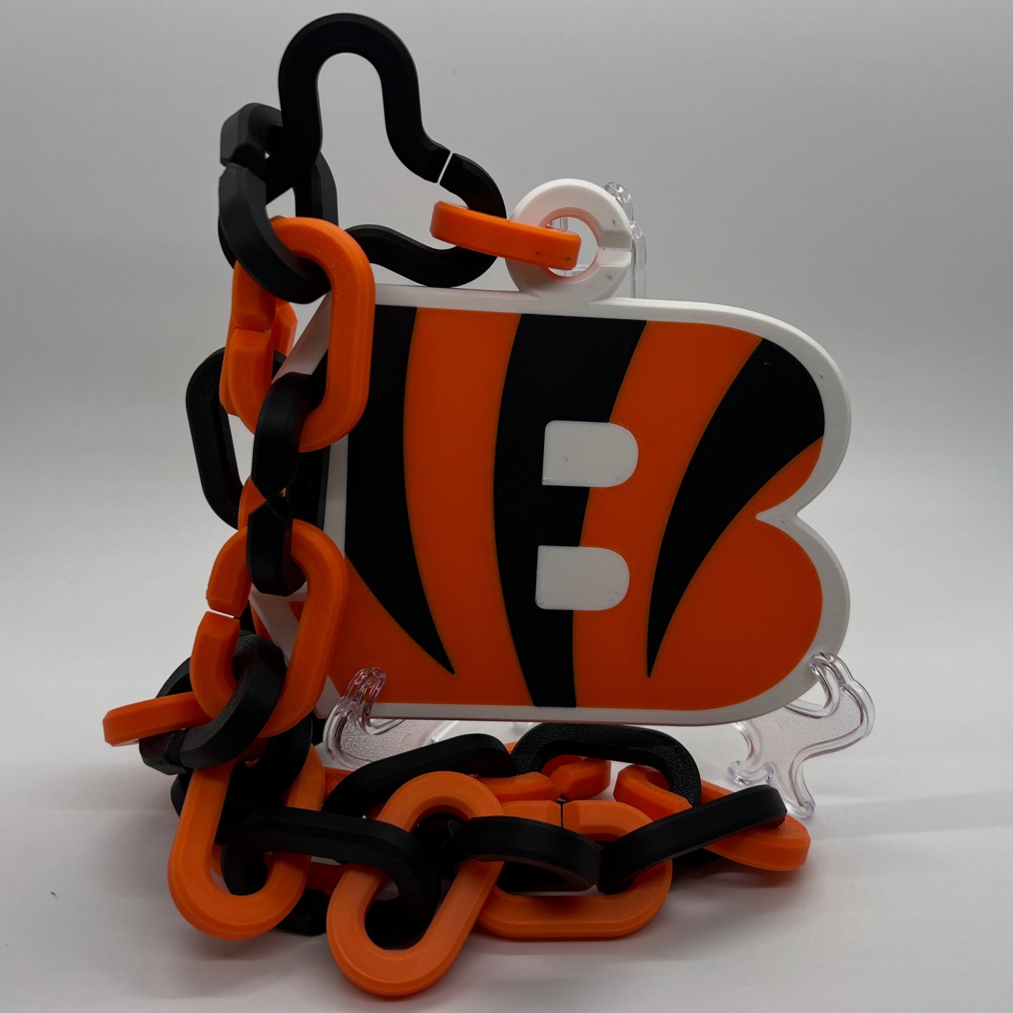 Orange Striped B Oversized Sports Chain
