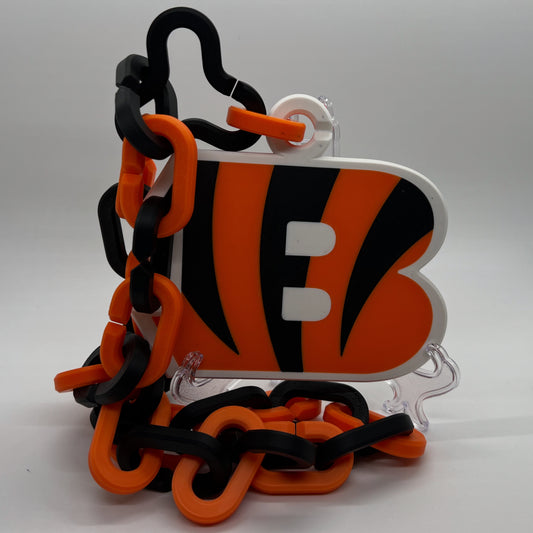 Orange Striped B Oversized Sports Chain